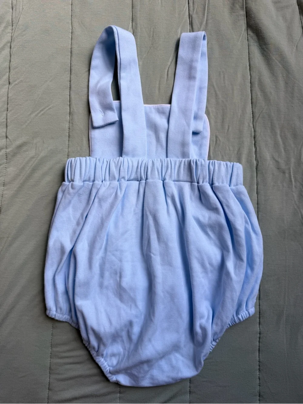Baby Bubble Sunsuit Light Blue Unisex Knit Cotton 2T